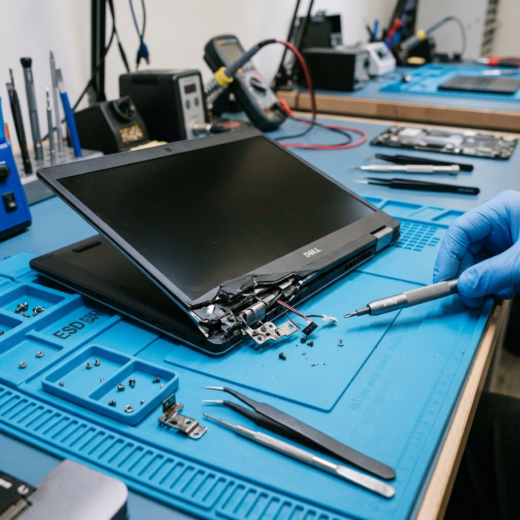 Kırık laptop kasası ve menteşe onarımı - Faba Bilgisayar Servisi